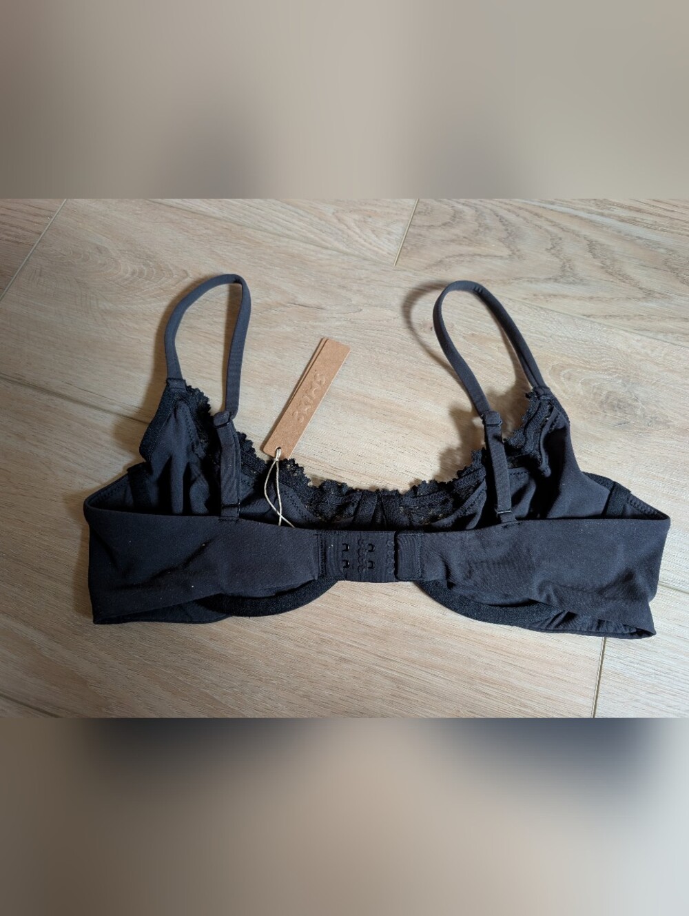 NWT Skims Black Lace-Trim Unlined Demi Bra - Picture 5 of 8